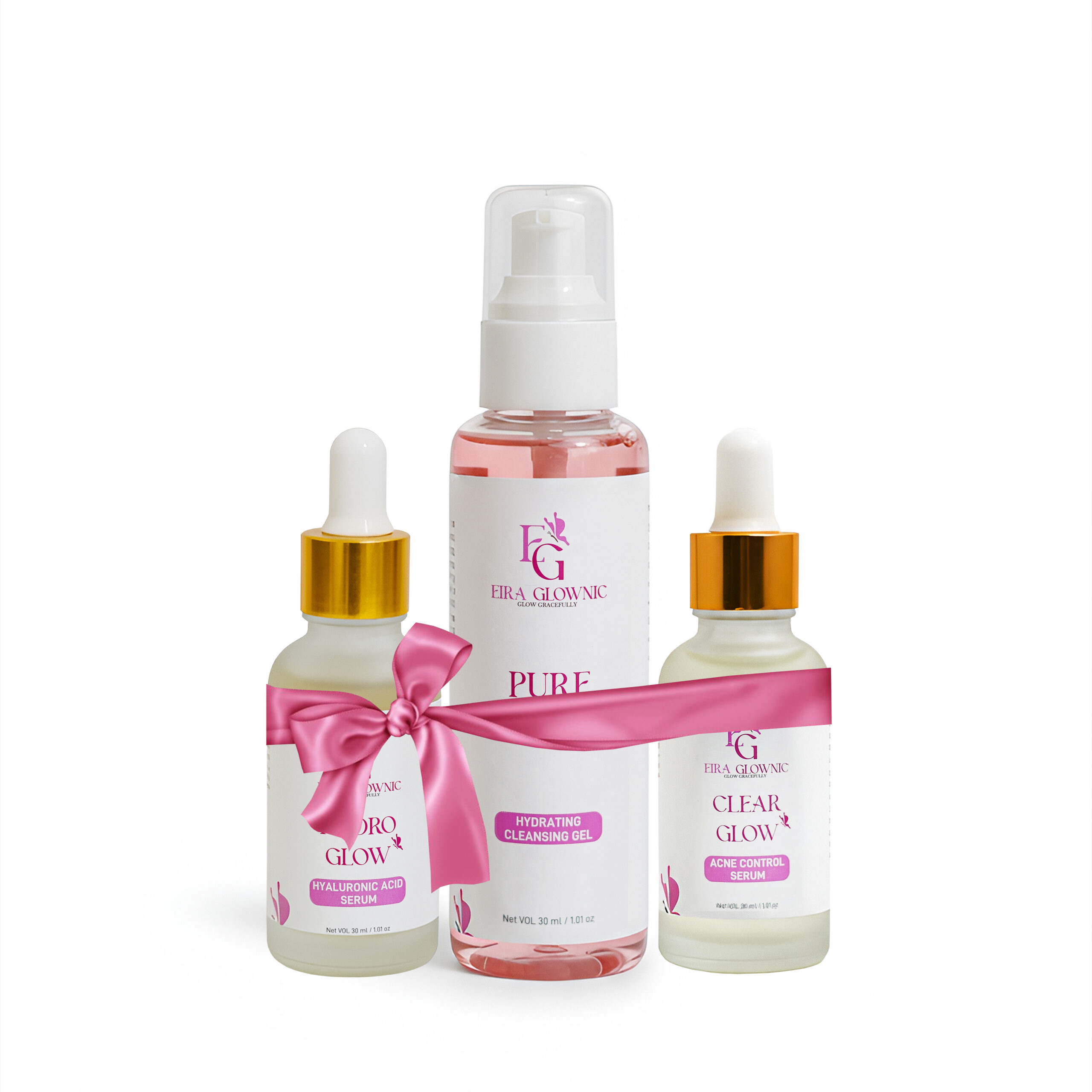 Eira Glownic Glow Boost Bundle | 3-Piece Hydration & Acne Control Set | Save 25%
